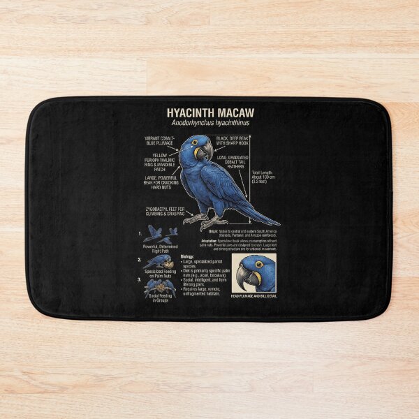 Item preview, Hyacinth Macaw Scientific Anatomy Ornithology Parrot Lover designed and sold by dian-rody-crest.