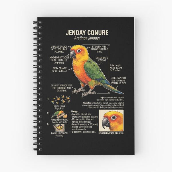 Item preview, Jenday Conure Scientific Anatomy Ornithology Parrot Lover designed and sold by dian-rody-crest.