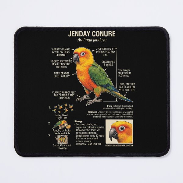 Item preview, Jenday Conure Scientific Anatomy Ornithology Parrot Lover designed and sold by dian-rody-crest.
