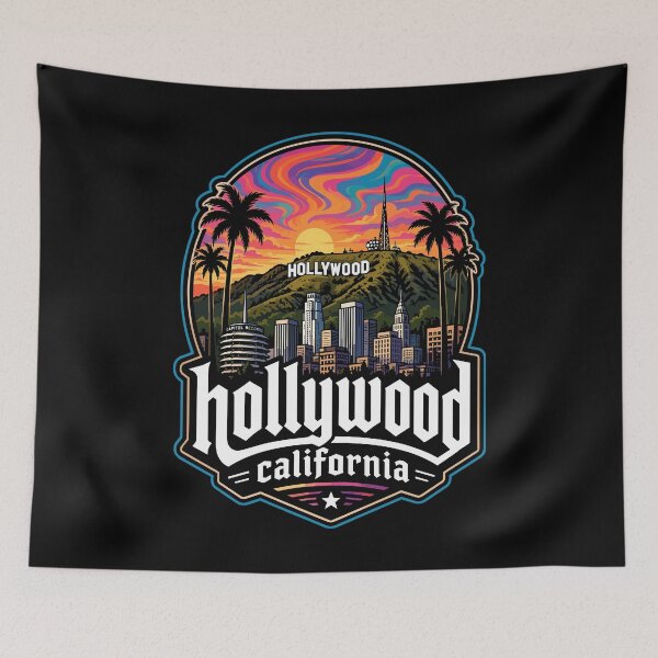 Item preview, Hollywood Los Angeles Trippy Art designed and sold by TomFrontierArt.
