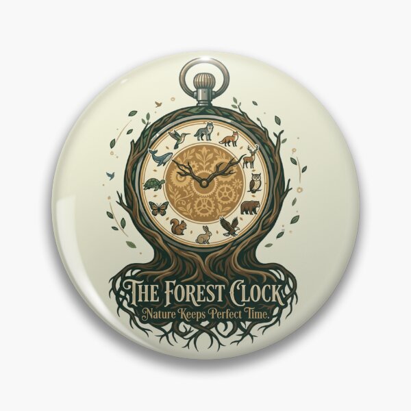 Item preview, The Forest Clock Nature Artwork | Premium Woodland Illustration designed and sold by Amr Darwish Graphic designer.