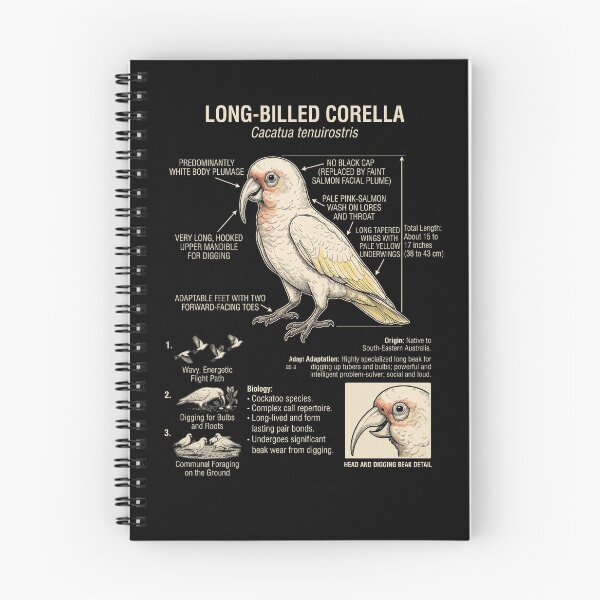 Item preview, Long billed Corella Scientific Anatomy Ornithology Parrot Lover designed and sold by dian-rody-crest.