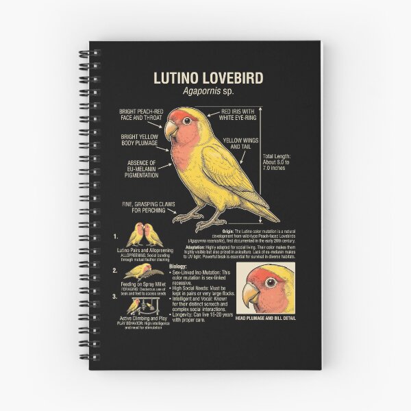 Item preview, Lutino Lovebird Scientific Anatomy Ornithology Parrot Lover designed and sold by dian-rody-crest.