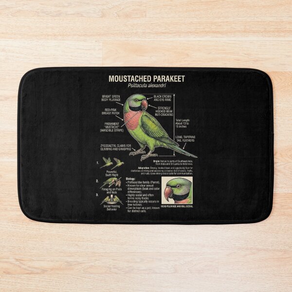 Item preview, Mustached Parakeet Scientific Anatomy Ornithology Parrot Lover designed and sold by dian-rody-crest.