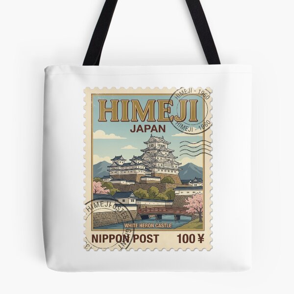 Item preview, Vintage White Heron Castle Himeji Japan Travel Stamp designed and sold by k3rstman1.