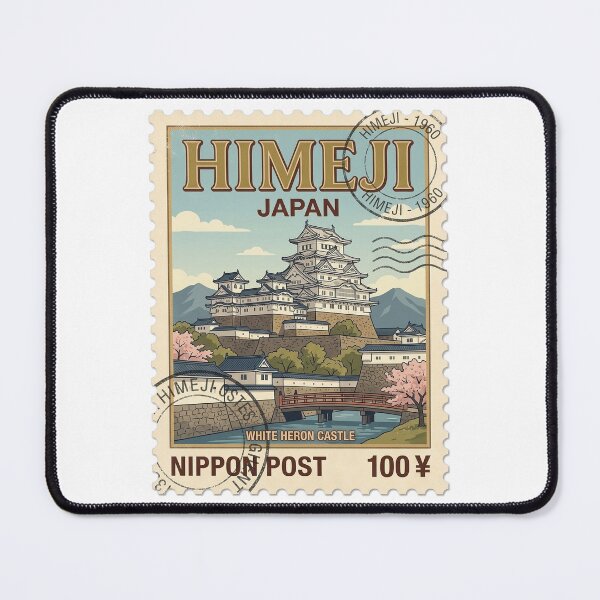 Item preview, Vintage White Heron Castle Himeji Japan Travel Stamp designed and sold by k3rstman1.