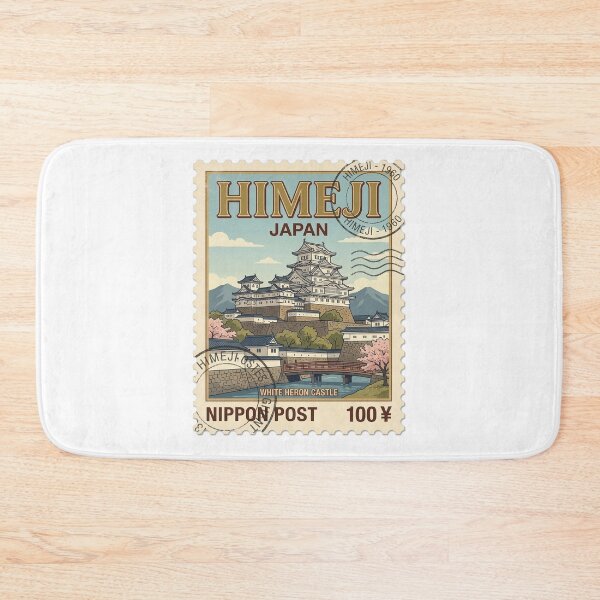 Item preview, Vintage White Heron Castle Himeji Japan Travel Stamp designed and sold by k3rstman1.