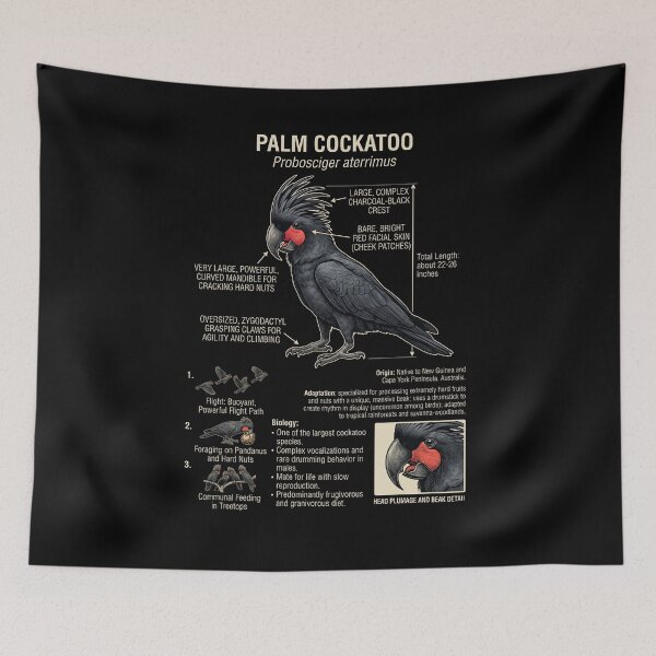 Item preview, Palm Cockatoo Scientific Anatomy Ornithology Parrot Lover designed and sold by dian-rody-crest.