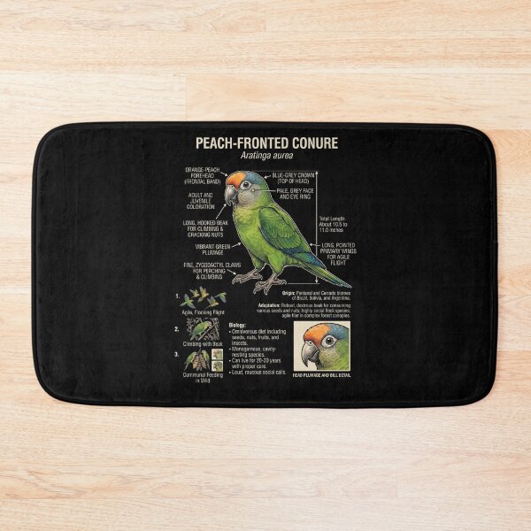 Item preview, Peach Fronted Conure Scientific Anatomy Ornithology Parrot Lover designed and sold by dian-rody-crest.