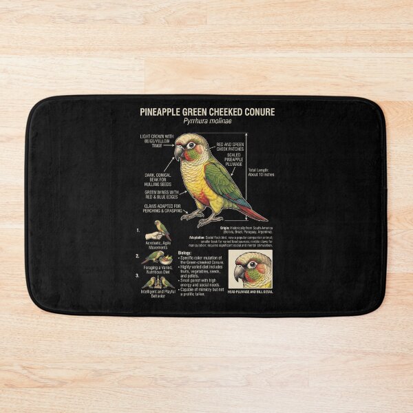Item preview, Pineapple Green Cheeked Conure Scientific Anatomy Ornithology Parrot Lover designed and sold by dian-rody-crest.