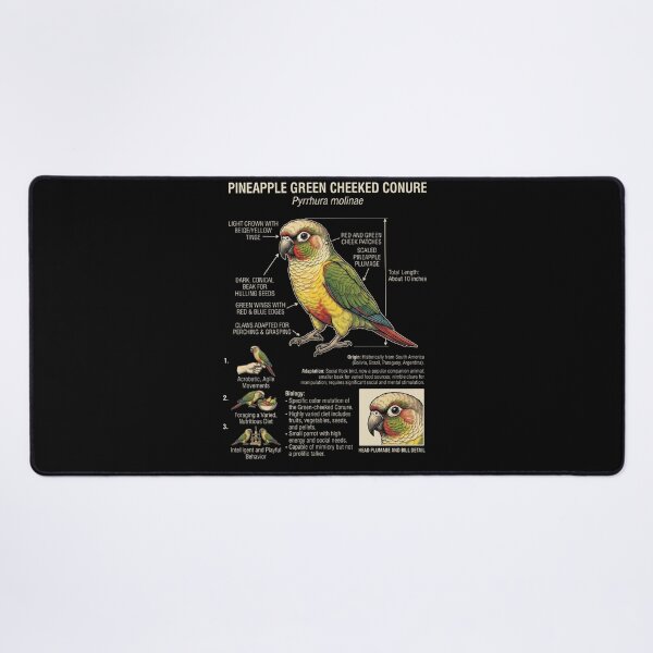 Item preview, Pineapple Green Cheeked Conure Scientific Anatomy Ornithology Parrot Lover designed and sold by dian-rody-crest.