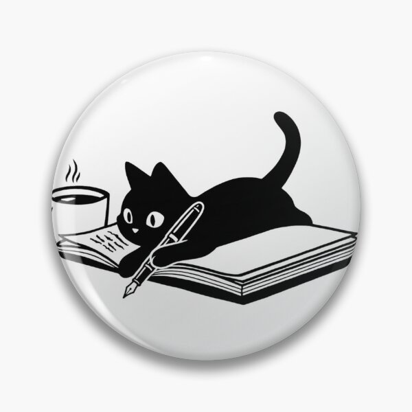 Item preview, Black Cat And Books – Whimsical Bookish Cat Reading in a Cozy Library with Coffee Vibes designed and sold by Charonde.