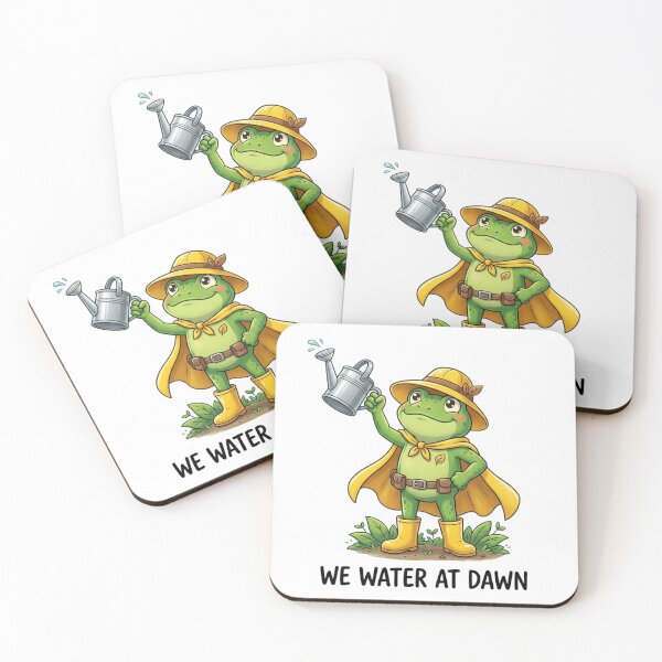 Item preview, We Water At Dawn Funny Frog Gardening Art Print Cute Plant Lover Gift Superhero designed and sold by raedattia.