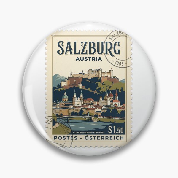 Item preview, Vintage Hohensalzburg Fortress Salzburg Austria Travel Stamp designed and sold by k3rstman1.