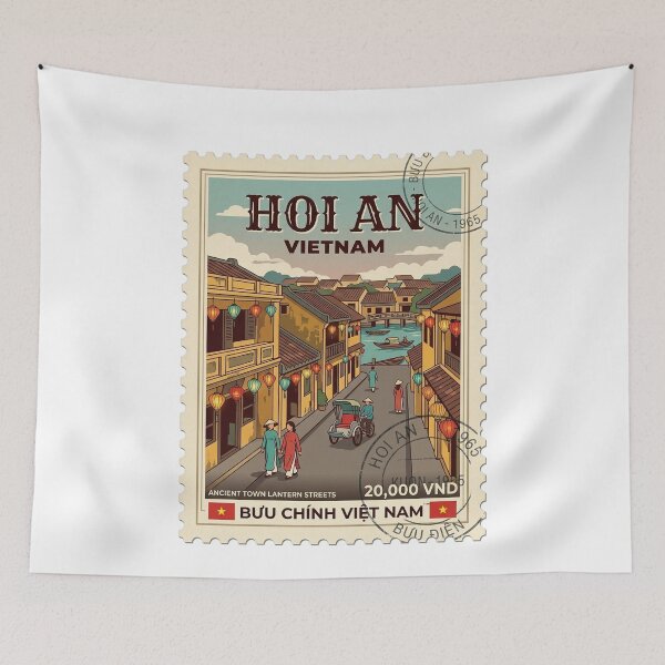 Item preview, Hoi An Vietnam Ancient Town Vintage Travel Stamp designed and sold by k3rstman1.