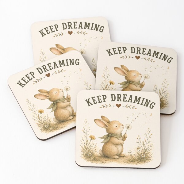Item preview, Keep Dreaming Bunny Vintage Cottagecore Woodland Watercolor designed and sold by TinyHeroLab.