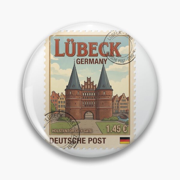 Item preview, Lübeck Germany Holstentor Brick Gothic Travel Stamp designed and sold by k3rstman1.