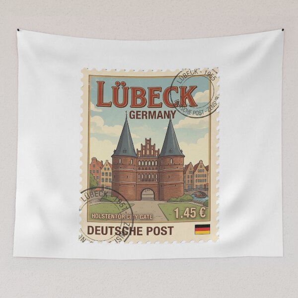 Item preview, Lübeck Germany Holstentor Brick Gothic Travel Stamp designed and sold by k3rstman1.