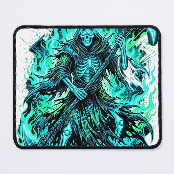Item preview, Grim Reaper Dual Scythe Cyan Flame Dark Art designed and sold by misbahsiro.
