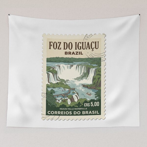 Item preview, Vintage Foz do Iguaçu Brazil Travel Stamp designed and sold by k3rstman1.