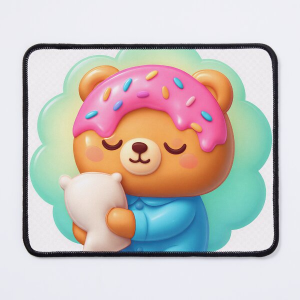 Item preview, Sleepy Donut Bear Kawaii Teddy Mascot designed and sold by SmartyWonders.