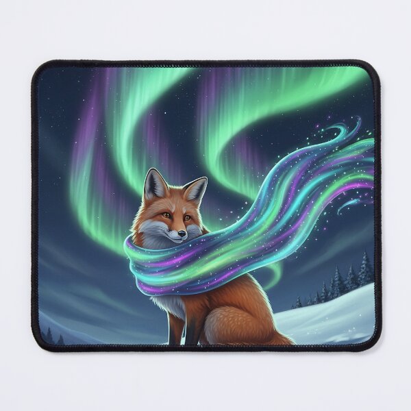 Item preview, Fox Wrapped in Northern Lights Scarf designed and sold by Michaelragheb.