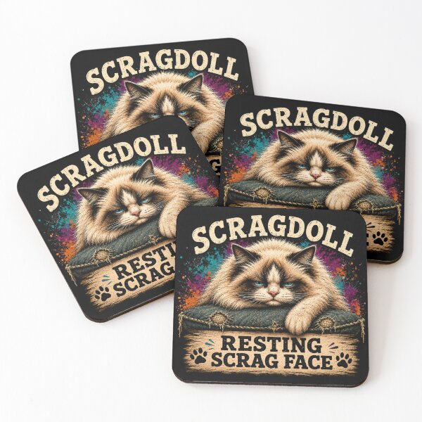Item preview, Scragdoll Resting Scrag Face Funny Ragdoll Cat T-Shirt | Grumpy Cat Lover Gift designed and sold by EverclearDesign.