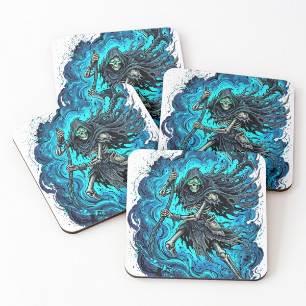 Item preview, Shadow Grim Reaper Blue Smoke Death Illustration designed and sold by misbahsiro.