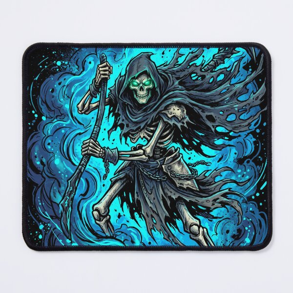 Item preview, Shadow Grim Reaper Blue Smoke Death Illustration designed and sold by misbahsiro.