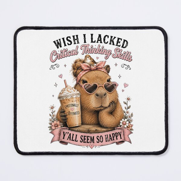 Item preview, Wish I Lacked Critical Thinking Skills Funny Capybara Coffee Vintage designed and sold by kiralynstration.