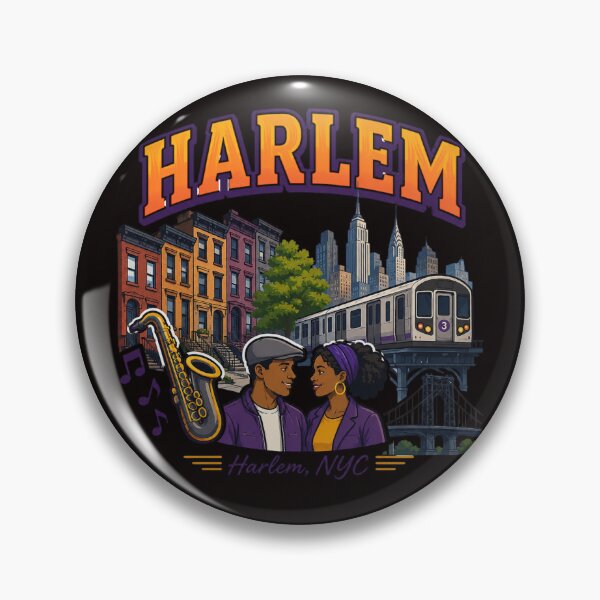 Item preview, Harlem NYC Jazz & Brownstones Retro Cityscape designed and sold by Tadeusz1.