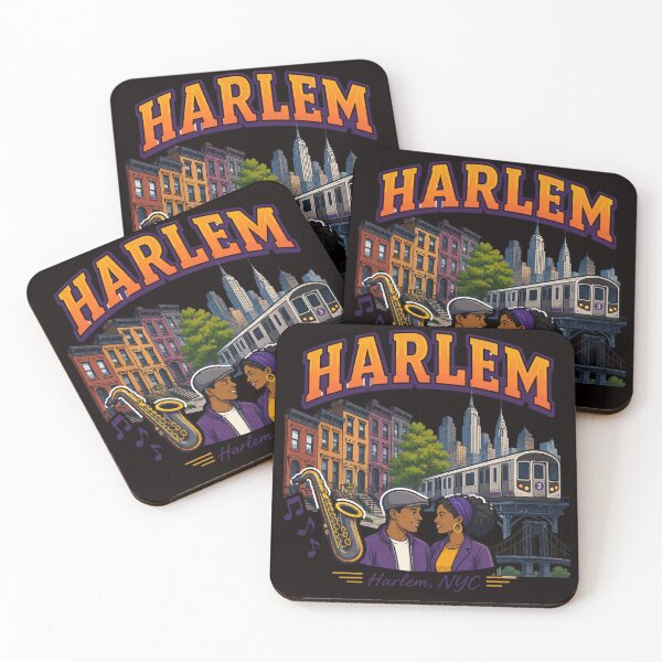 Item preview, Harlem NYC Jazz & Brownstones Retro Cityscape designed and sold by Tadeusz1.