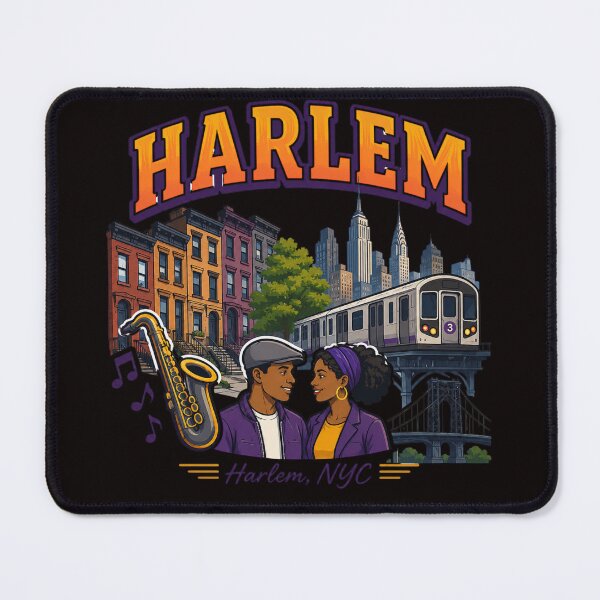 Item preview, Harlem NYC Jazz & Brownstones Retro Cityscape designed and sold by Tadeusz1.
