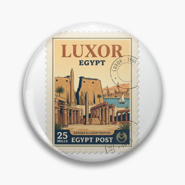Item preview, Vintage Luxor Egypt Karnak Temples Travel Stamp designed and sold by k3rstman1.
