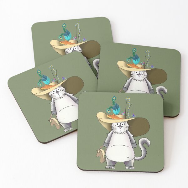 Item preview, Whimsical White Cat Royal Ascot Flamboyant Hat Illustration designed and sold by Englandbear.