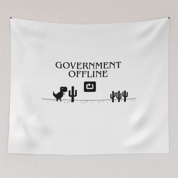 Item preview, Government Offline | Funny Government Shutdown Dinosaur Parody designed and sold by Palette & Hue.
