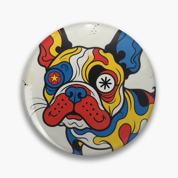 Artikelvorschau, Verspielte französische Bulldogge in von Miró inspirierter Pop-Art entworfen und verkauft von cipoprimo.