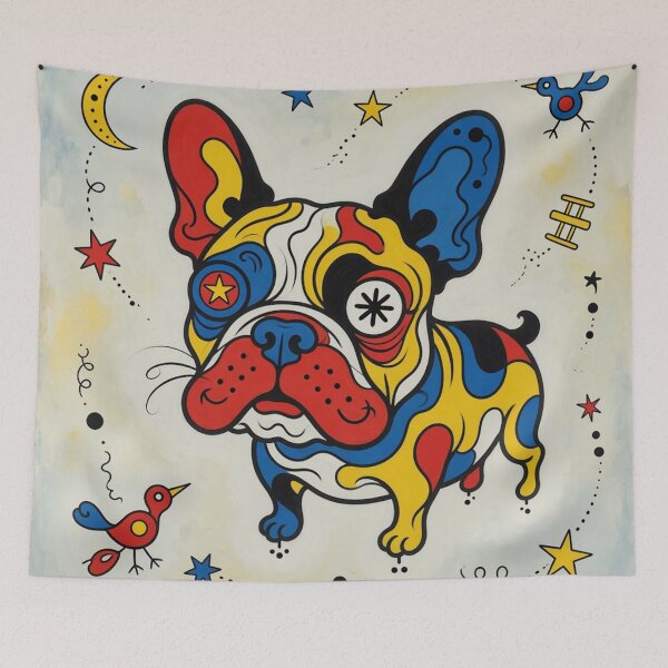 Item preview, Playful French Bulldog in Miró-Inspired Pop Art designed and sold by cipoprimo.