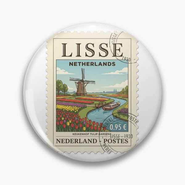 Item preview, Keukenhof Tulip Gardens Netherlands Vintage Travel Stamp designed and sold by k3rstman1.
