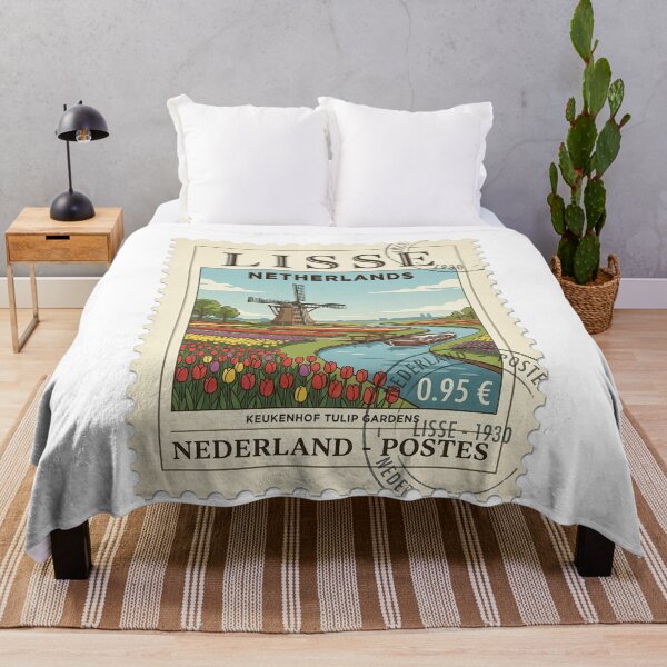Item preview, Keukenhof Tulip Gardens Netherlands Vintage Travel Stamp designed and sold by k3rstman1.