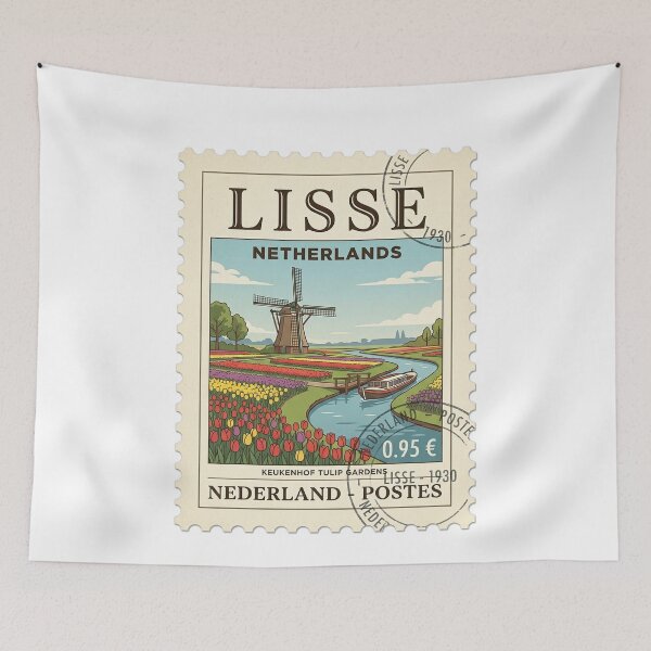 Item preview, Keukenhof Tulip Gardens Netherlands Vintage Travel Stamp designed and sold by k3rstman1.