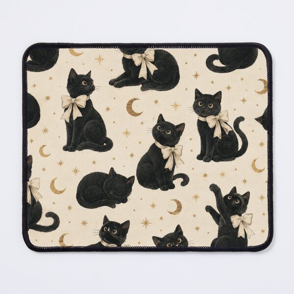 Item preview, Black Cat Coquette Bow Halloween Minimal Cream designed and sold by Yellowriversss.