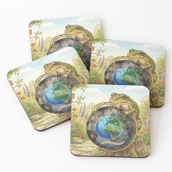 Item preview, The Earth Repair Frog: Cottagecore Environmental Awareness Watercolour designed and sold by Englandbear.