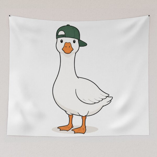 Item preview, Cute Goose with Baseball Cap | Funny Cartoon Duck Bird Illustration designed and sold by LittleGinnyArt.