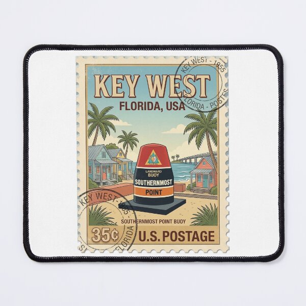 Item preview, Key West Southernmost Point Buoy Vintage Travel Stamp designed and sold by k3rstman1.