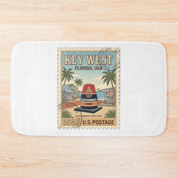 Item preview, Key West Southernmost Point Buoy Vintage Travel Stamp designed and sold by k3rstman1.