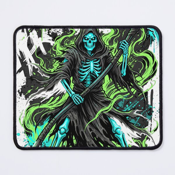 Item preview, Grim Reaper Toxic Green Flame Graphic Illustration designed and sold by misbahsiro.