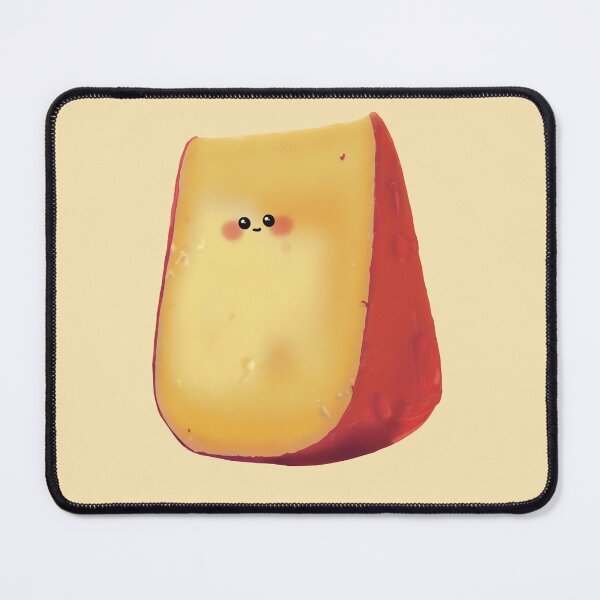 Item preview, Kawaii Edam Cheese with Red Wax Slice Drawing designed and sold by Designs By Amber.