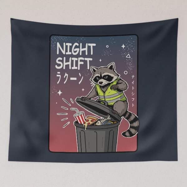 Item preview, Night Shift Funny Raccoon designed and sold by SakuraHaven.