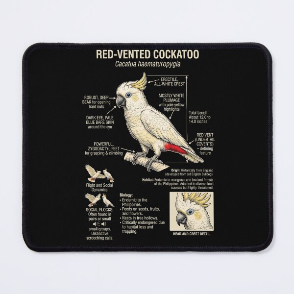 Item preview, Red vented Cockatoo Scientific Anatomy Ornithology Parrot Lover designed and sold by dian-rody-crest.